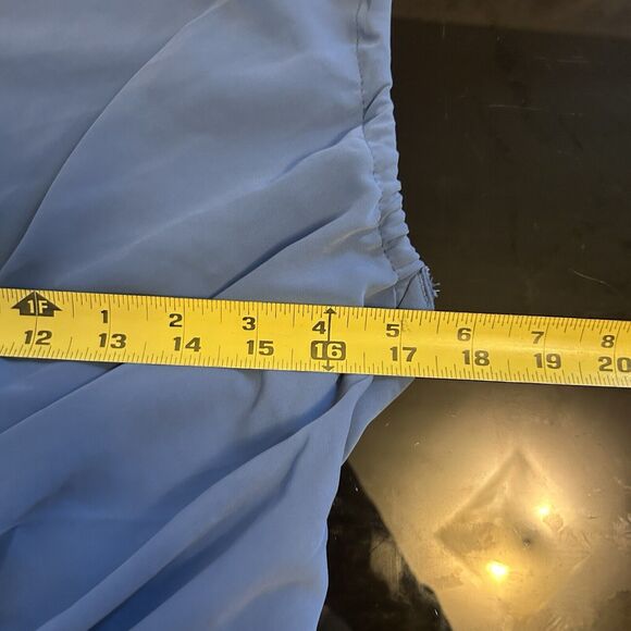 Abercrombie & Fitch Asymmetrical Cinched Midi Dress Medium Blue NWT - Stain - Picture 8 of 9